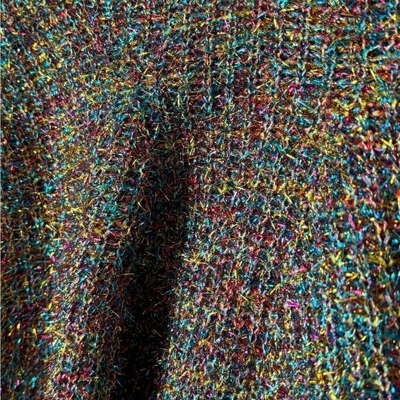 Nasty Gal Tinsel Time Pink Multicolor Sweater Crop V Neck  Size M - Picture 10 of 11